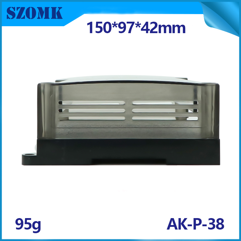 SZOMK PLC control box clear lid for pcb and terminal blocks AK-P-38 150*90*40mm