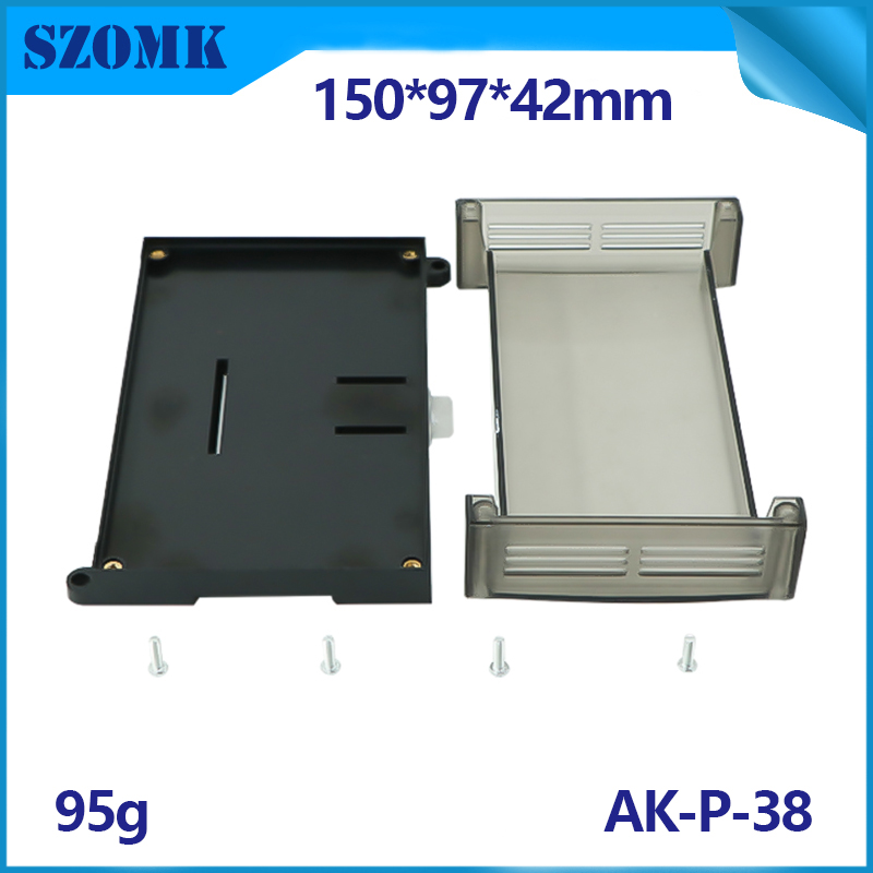 SZOMK PLC control box clear lid for pcb and terminal blocks AK-P-38 150*90*40mm