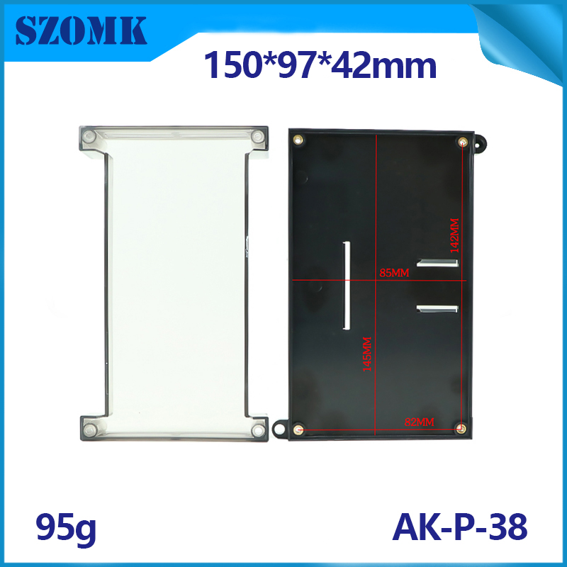 SZOMK PLC control box clear lid for pcb and terminal blocks AK-P-38 150*90*40mm