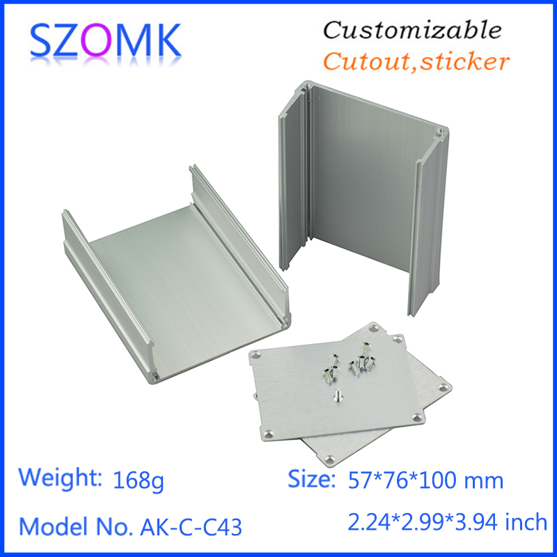 SZOMK colorful anodized extruded aluminum transmitter enclosure 57x76x100 AK-C-C43