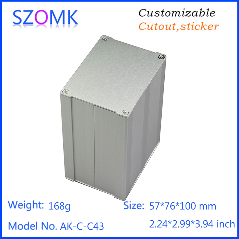 SZOMK colorful anodized extruded aluminum transmitter enclosure 57x76x100 AK-C-C43