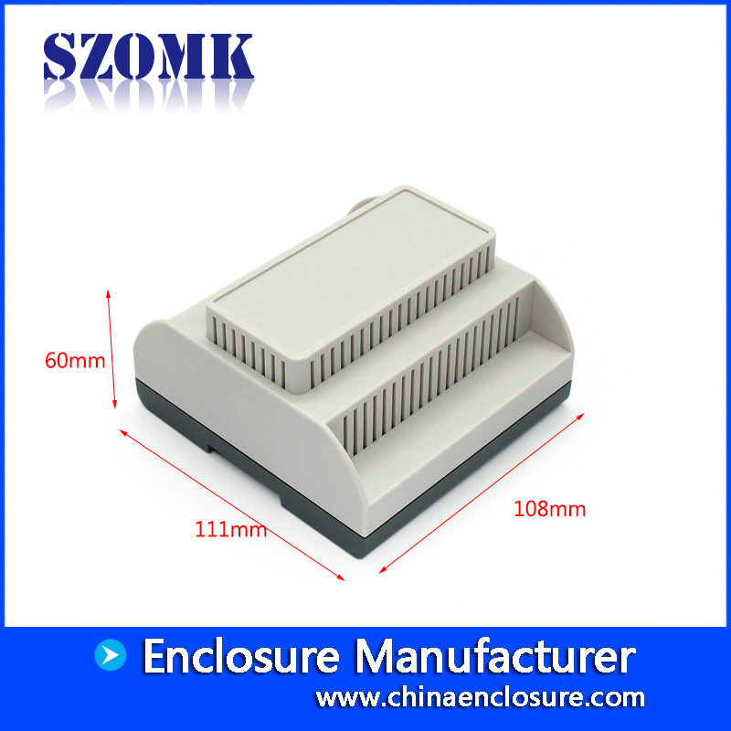 Self-extingugishing material plastic din-rail enclosure for electronic component AK80011 111*108*60mm