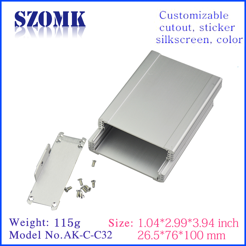 Split Small Aluminum Control Switch Router Extension Box PCB Electronics Enclosure 27*76*100mm AK-C-C32