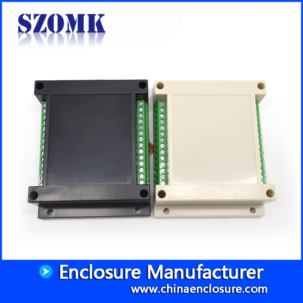 High Quality ABS Plastic Din Rail Enclosure for electronic from SZOMK with terminal block AK-P-01a 115*90*40mm