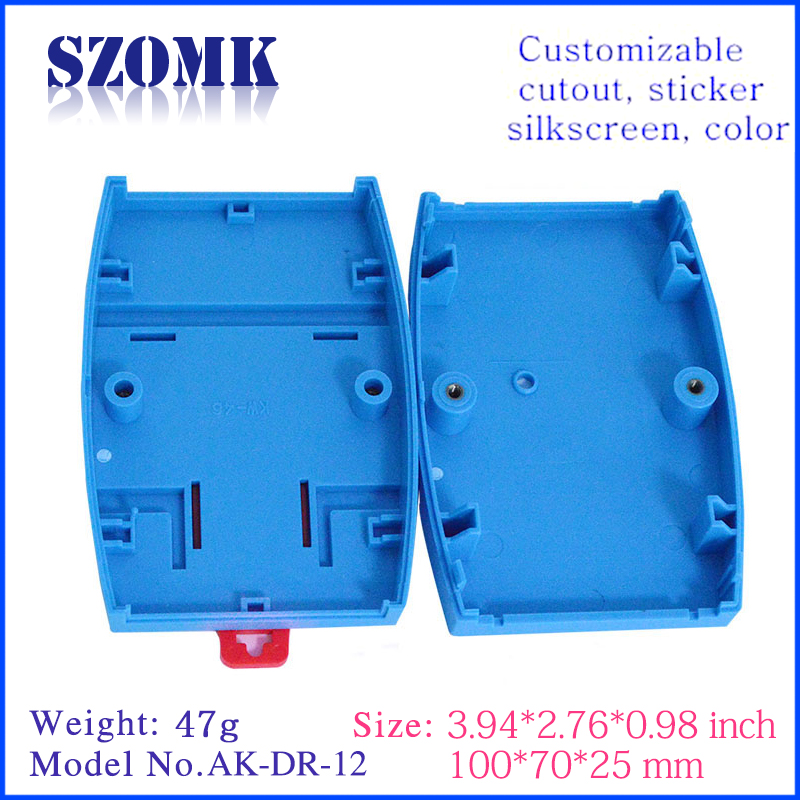 Szomk din rail box electronic housing shell rail for electronic product housing AK-DR-12 100x70x25mm
