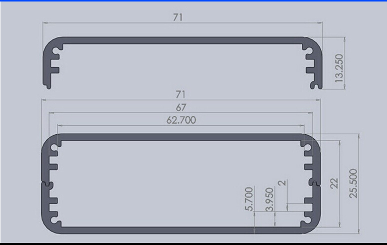 aluminum extruded enclosures box pcb plastic enclosure