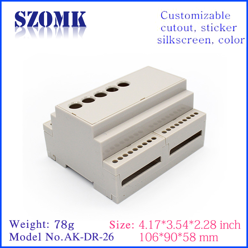 design ABS plastic enclosure for pcb design instrument junction box AK-DR-26 106*90*58mm