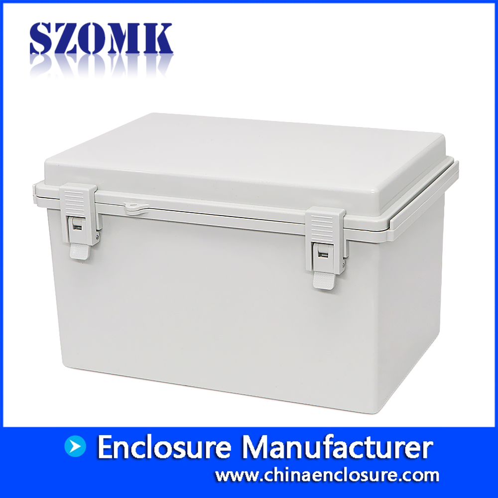 铰接式防水仪表外壳，用于pcb电子设备外壳310 * 200 * 185mm szomk IP65密封塑料接线盒AK-01-46