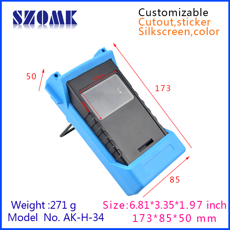 hot selling abs electronics plastic enclosure with 2 AA battery holder AK-H-34