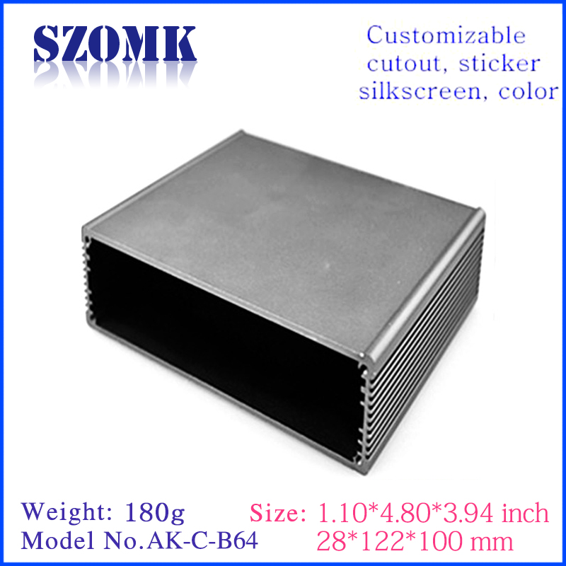 Shenzhen high quality 28X122X100mm aluminum extrusion distribution enclosure supply/AK-C-B64