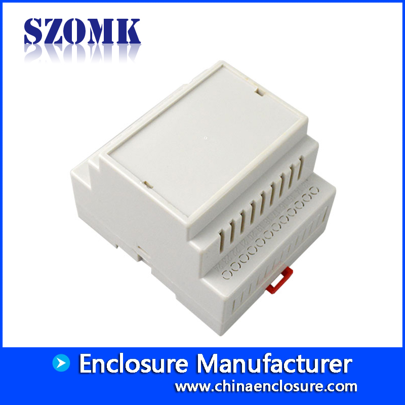 plastic din rail manufacture induatrial enclsoure for electronic pcb board from szomk with  85x70x62mm