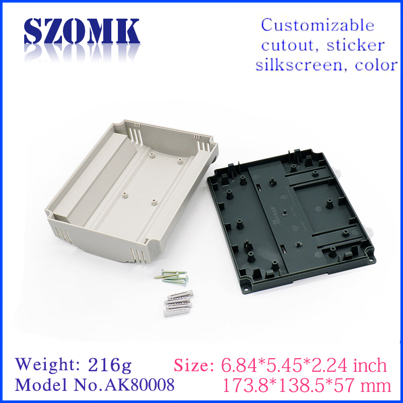 retardant material switch control din rail enclosure plastic box AK80008 173.8*138.5*57mm