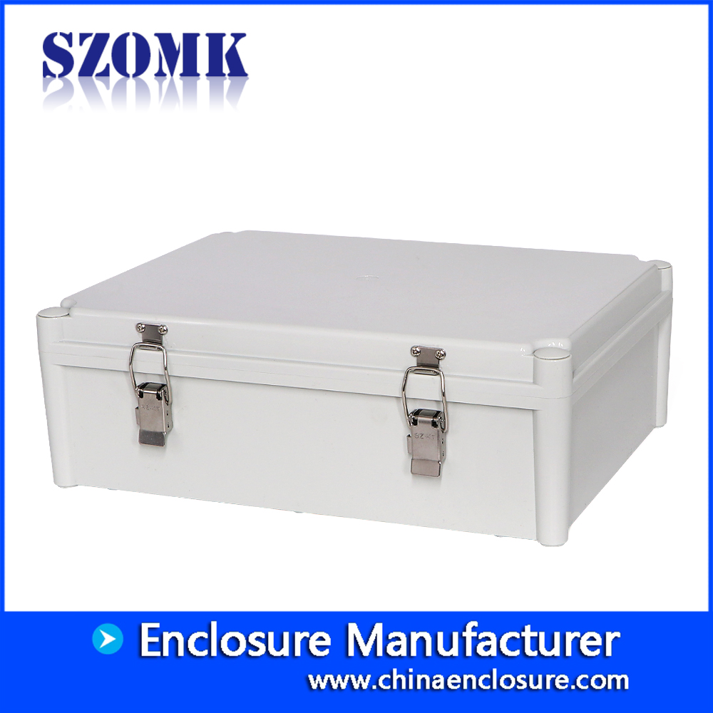 szomk hinged waterproof enclosure box abs plastic waterproof electrical enclosure electronic control box 460*350*165mm AK-02-20-JK outdoor large waterproof enclosure casing