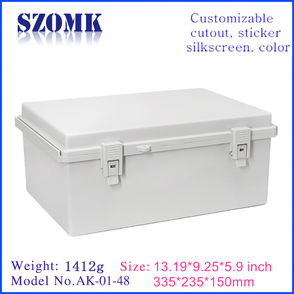 szomk waterproof electrical box outdoor plastic box for electronics circuit board instrument device housing 335*235*150mm AK-01-48