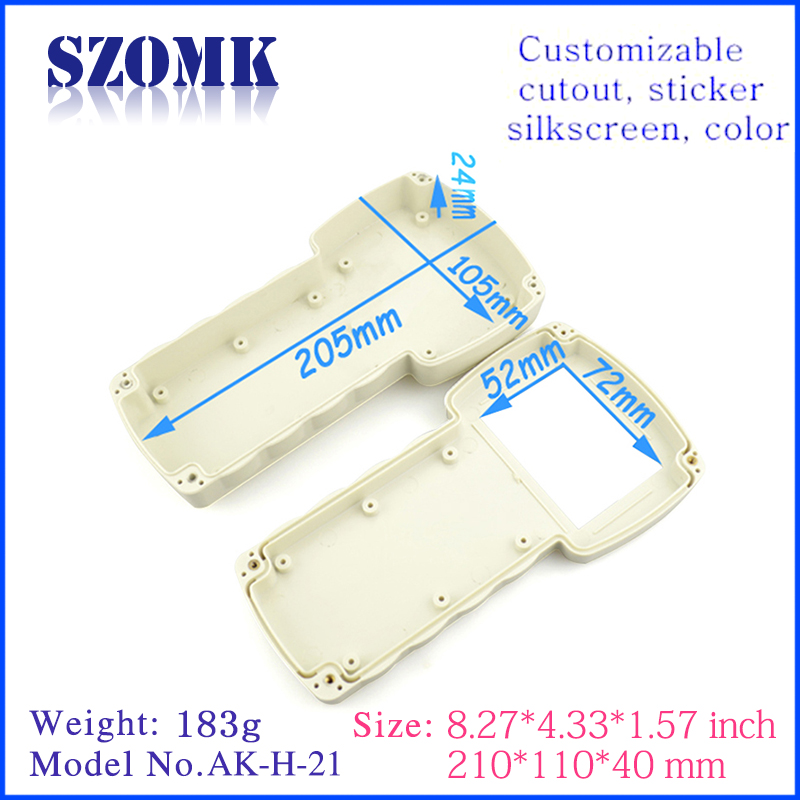 temperature sensor enclosure hand held box with LED AK-H-21 210*110*40mm