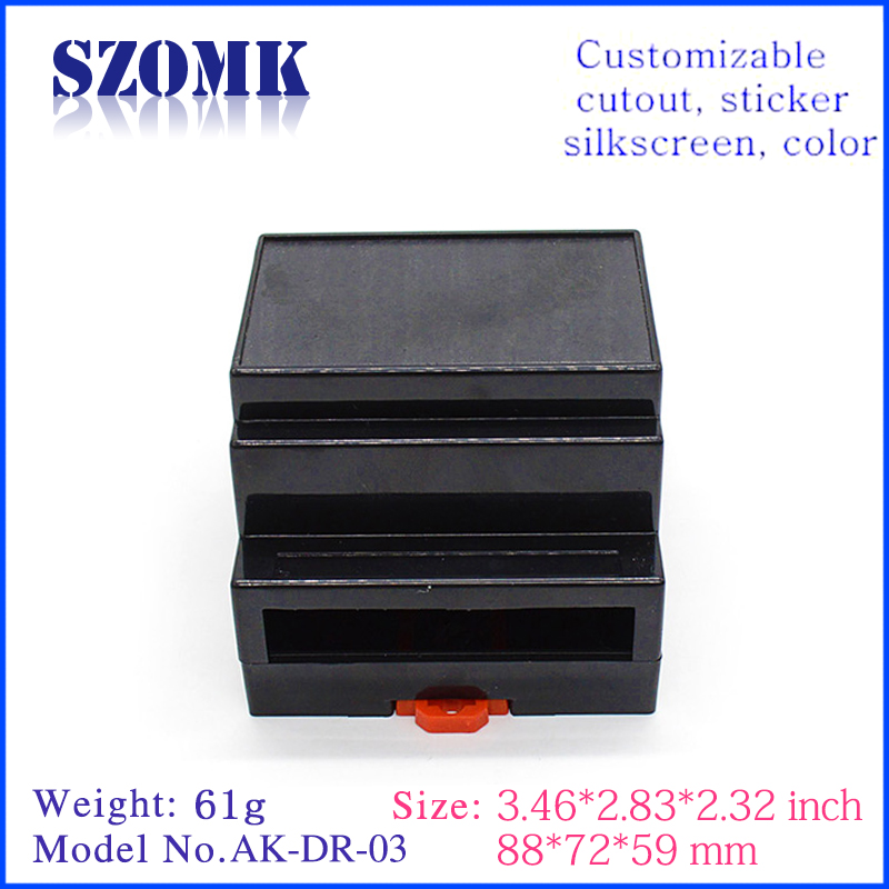 wholesale electronics ABS plastic Din rail enclosure for electronics 88*72*59MM AK-DR-03