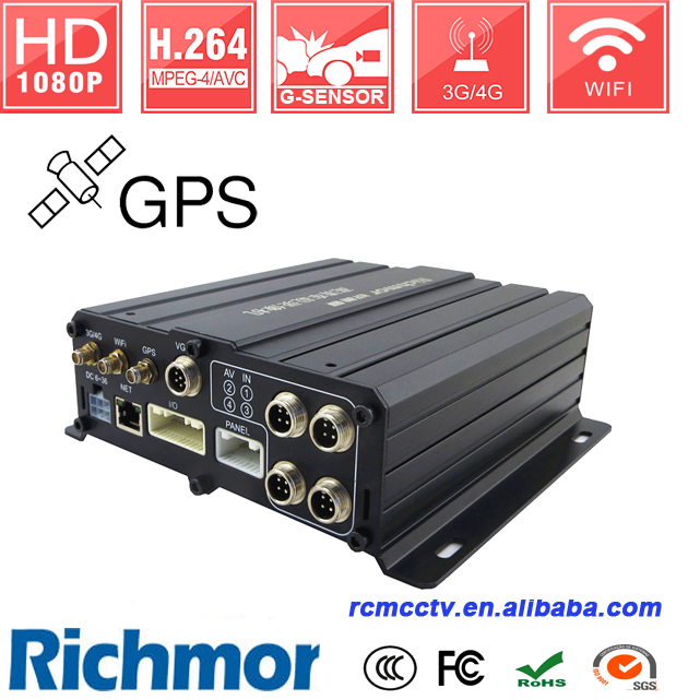 4ch 720p 1080p AHD mobile dvr support hdd and sd card gps 3G