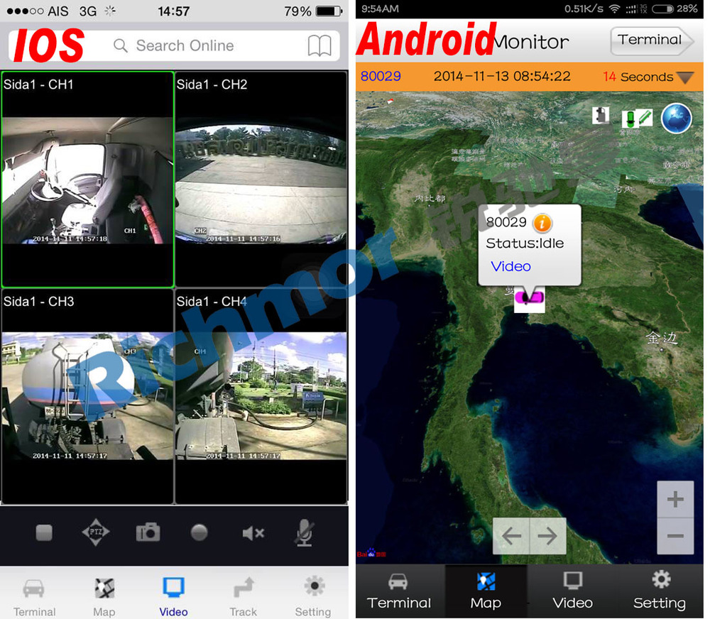 3G/4G WIFI GPS G-sensor 2TB HDD 4CH AHD 960P/720P Realtime MDVR