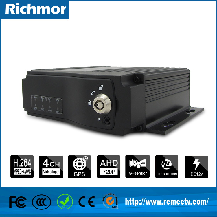 4CH 3g GPS Mobile car dvr with car bus fleet for Real time AHD recording