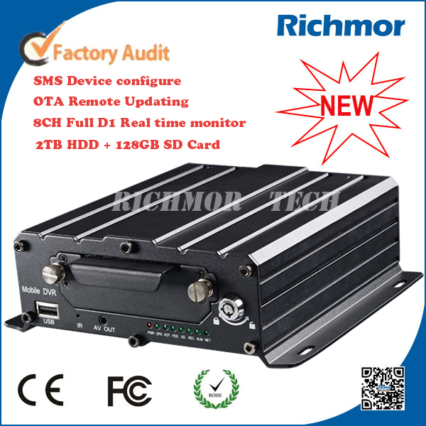 RICHMOR 8 CHANNEL 4G FULL D1 2TB+128GB HDD Mobile DVR WITH 3G/4G WIFI GPS