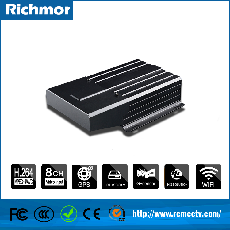 RICHMOR厂8CH DVR移动硬盘录像机四路动态视频事故防爆汽车车载总线2TG + 128GB