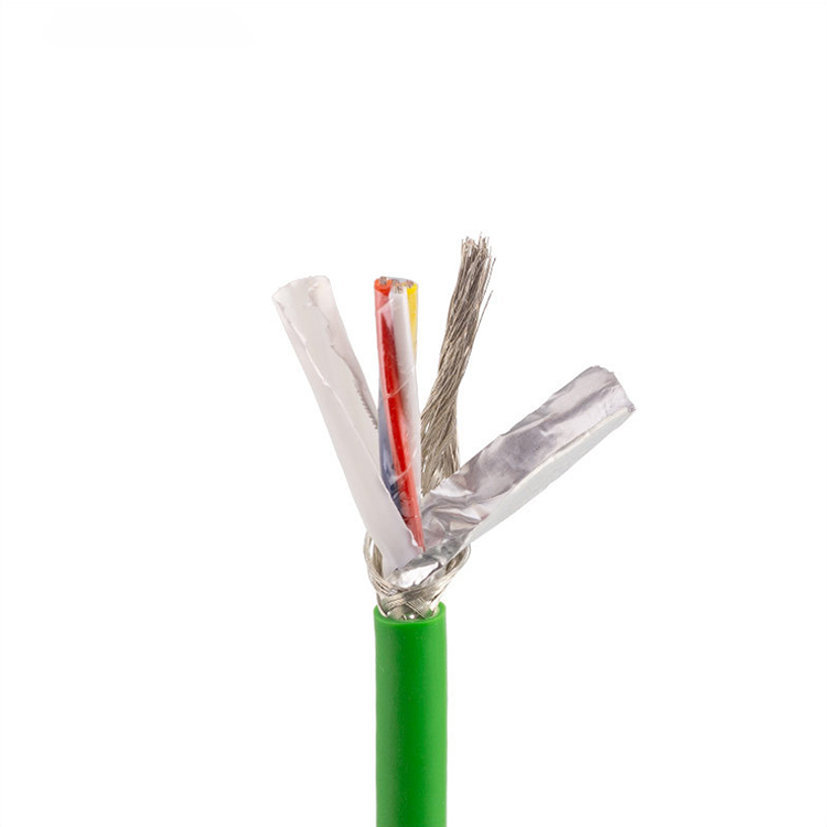 1 M MOQ CAT5 4 núcleos 22 AWG verde pvc blindaje cable de ethernet