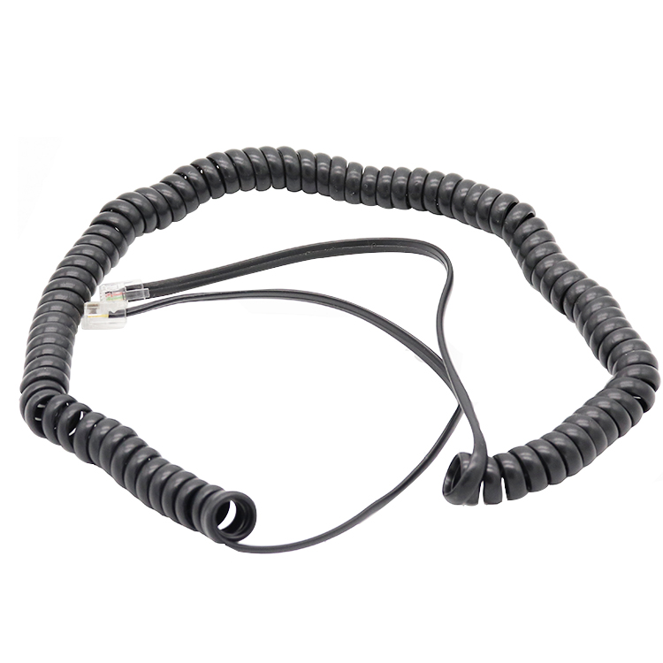 2 núcleos 4 núcleos 6 núcleos RJ9 RJ10 RJ11 RJ12 6P2C 4P4C 6P4C 6P6C cables del cable de la bobina del auricular del teléfono, cables espirales telefónicos, cable de resorte telefónico
