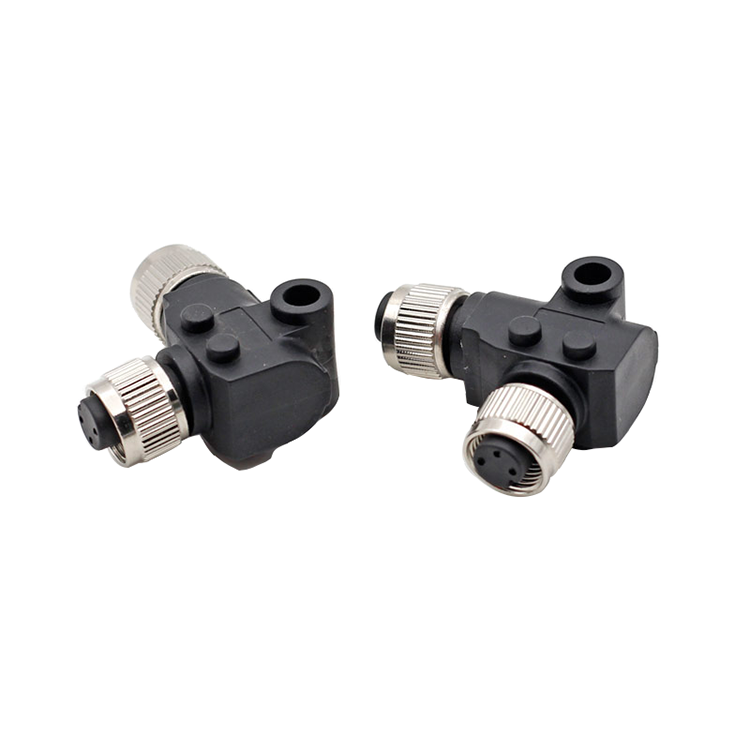 3 4 5 6 8 12 Núcleo Conector de codo de 90 grados Tipo L enchufe Adaptador M12