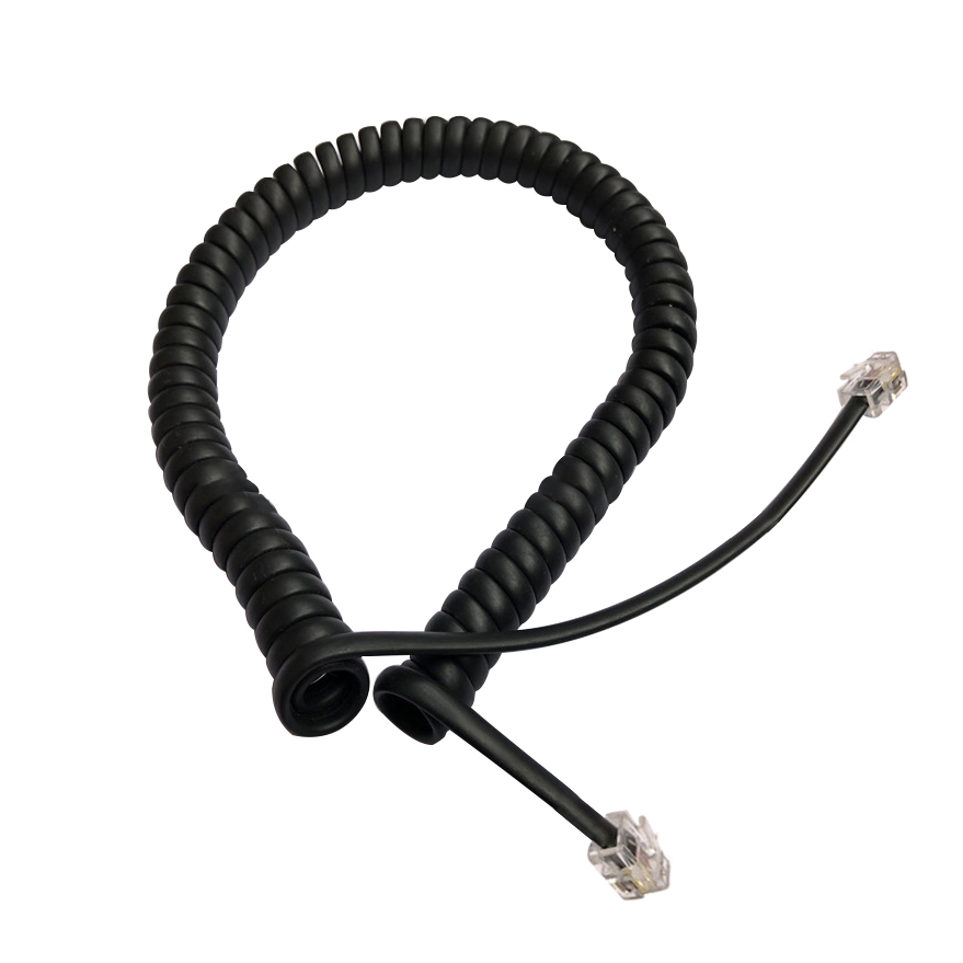 4 Adern 6 Adern RJ11 RJ12 6P4C 6P6C Stecker Telefon Spiralkabel