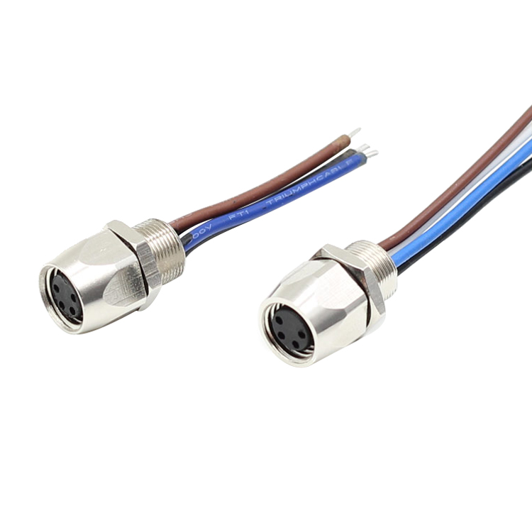 Conector hembra de 4 clavijas montaje en panel trasero m8 conector mazo de cables