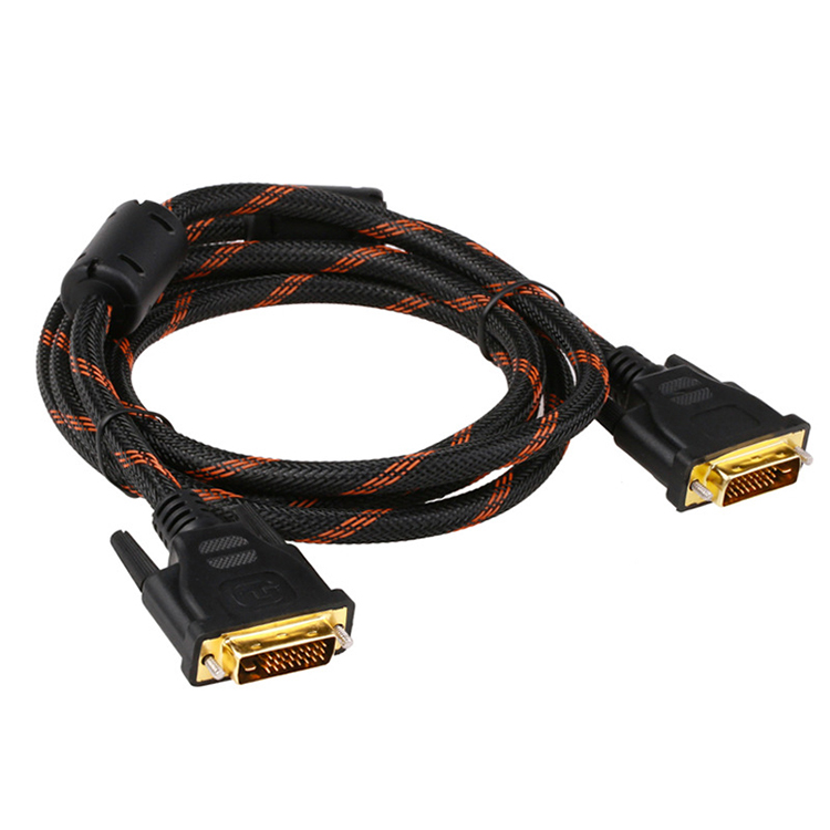 Nylon intrecciato in nylon placcato oro 1,5 m 24 + 1 28AWG Cavo monitor DVI-DVI