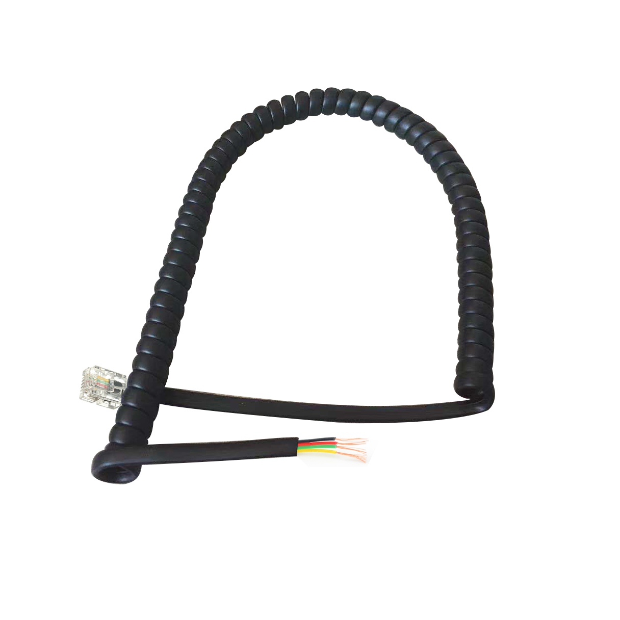 Cavo riccio personalizzato Cat3 RJ9 RJ11 RJ12 modulare 4 core 6 curva telefono curvo estensore jumper cavo riccio