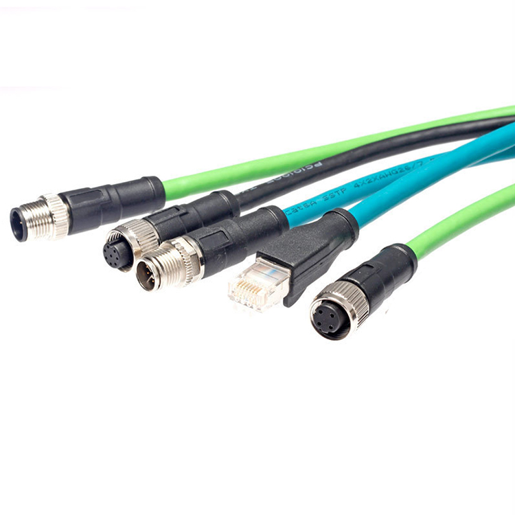 Custom Cat6 26AWG PVC PUR cable ethernet 8 pin conector M12 X código a RJ45 cable