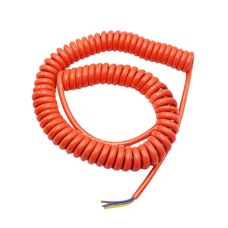 Fabryka produkcji niestandardowe wysokiej jakości dobre rozszerzenie spiralny kabel elektryczny 3-rdzeniowy PU PUR TPU