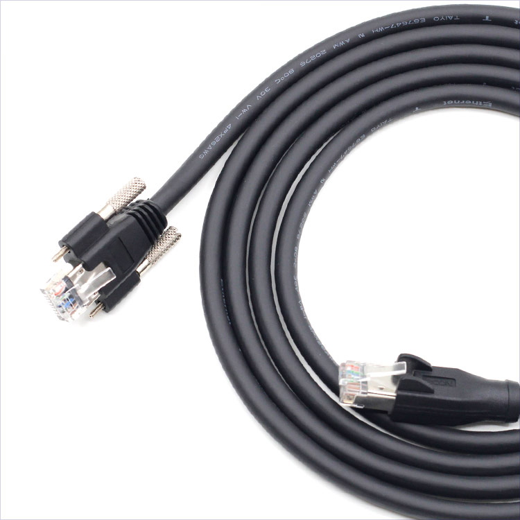 Gige rj45 tornillo bloqueo CAT6A cables
