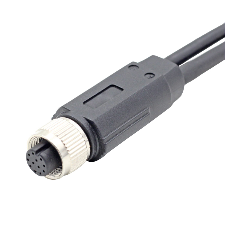 M12 12 pin A kod żeński Y typ 1 do 2 splitter pcv kabel długość kabla 2 metry