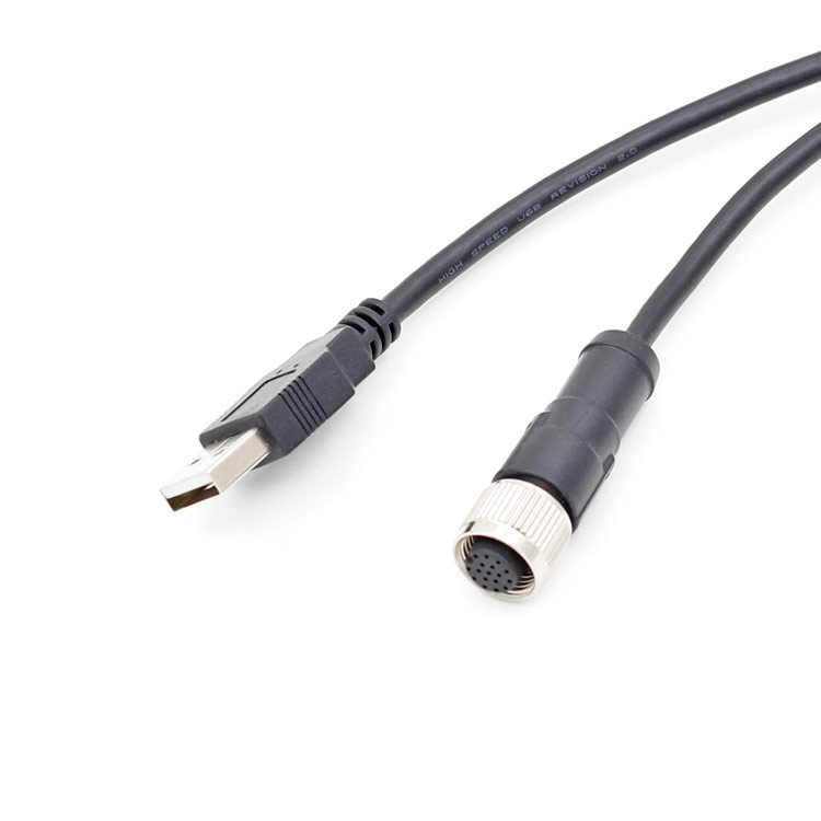 Cable M12 de 17 pines hembra a usb macho