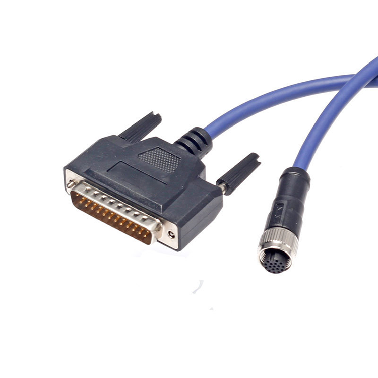 M12 17pin to DB25 connector M12 to D-sub25 RS232 RS485 Industrial camera cable