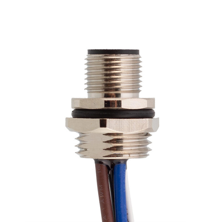 M12 3 4 5 6 8 12 17 pin male rear panel mount wire connector plug and socket