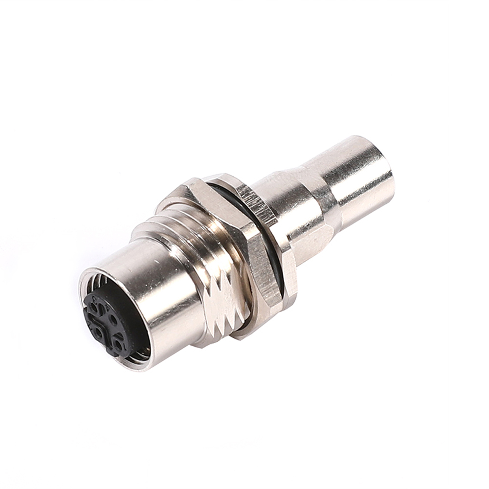 M12 4-Pin female d coded panel mount connectors