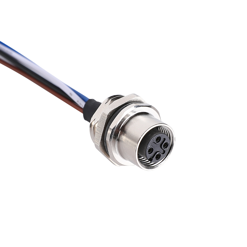 Toma de cable hembra M12 de 4 pines