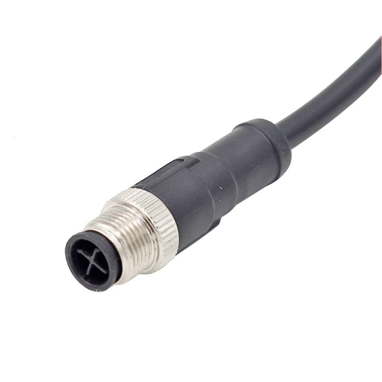 Connettore dritto femmina M12 a 4 poli A B D S Codice T Cavo in pvc puro