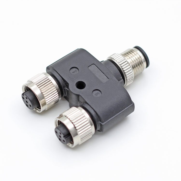 M12 5 pin T y Y divisorios un conector M12 macho y dos hembra