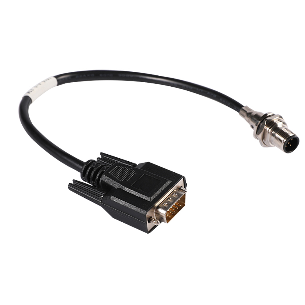 M12 5 pin male panel receptacle to D-SUB 9 pin male cable