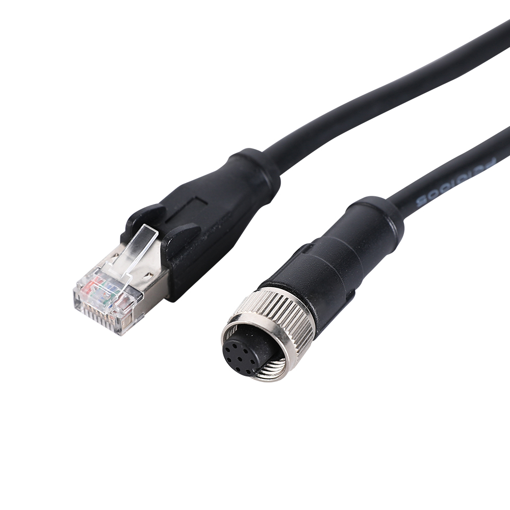 M12 8 pin female to cat5e cable