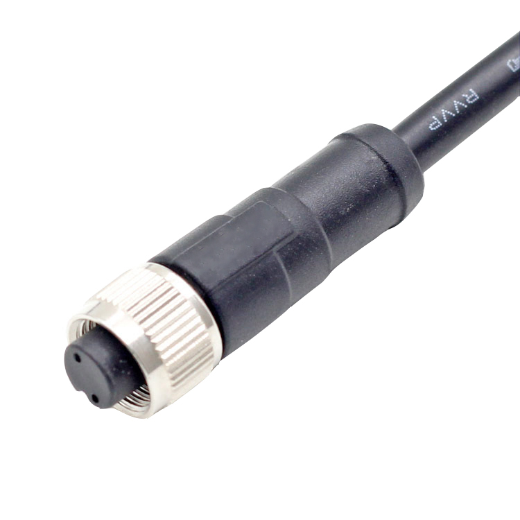 M12 A código 2 pines 3 pines conector hembra pvc pur cable 2 metros de longitud