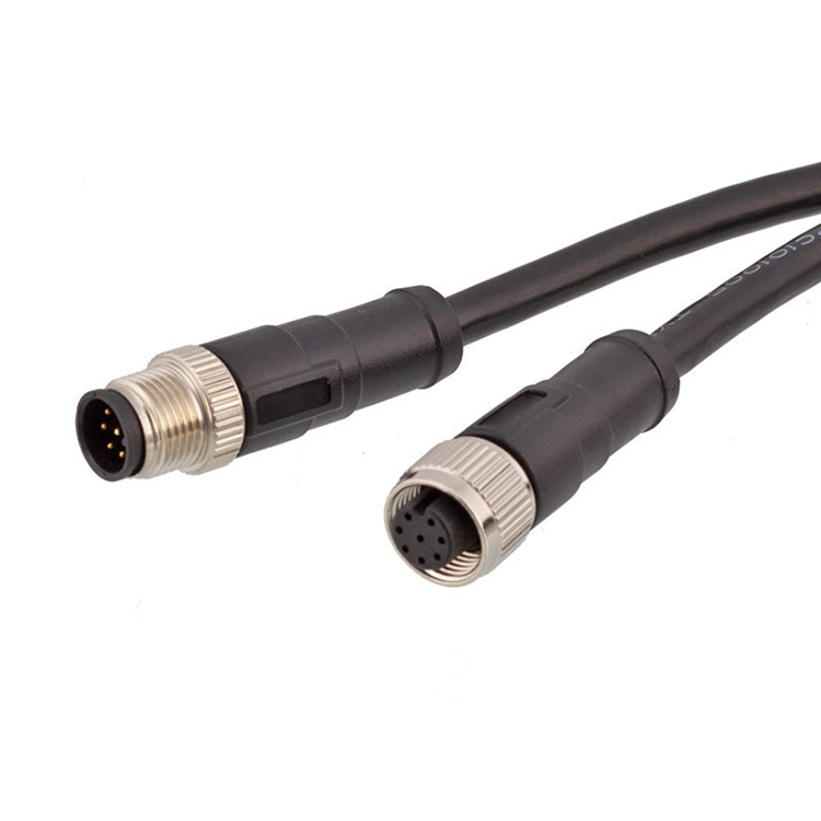 M12 A codificación 8 pines macho pvc hembra cable