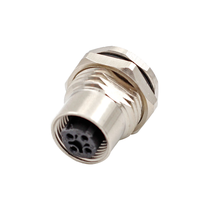 Conector de código M12 C 3 4 5 6 pines montaje en panel frontal o posterior Conector M12