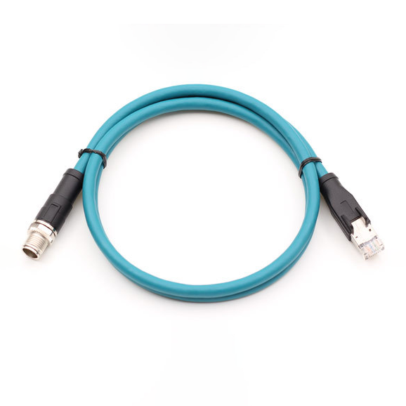 M12 D Codierung auf M12-Schalttafeleinbaukabel Ethernet-RJ45-Patchkabel