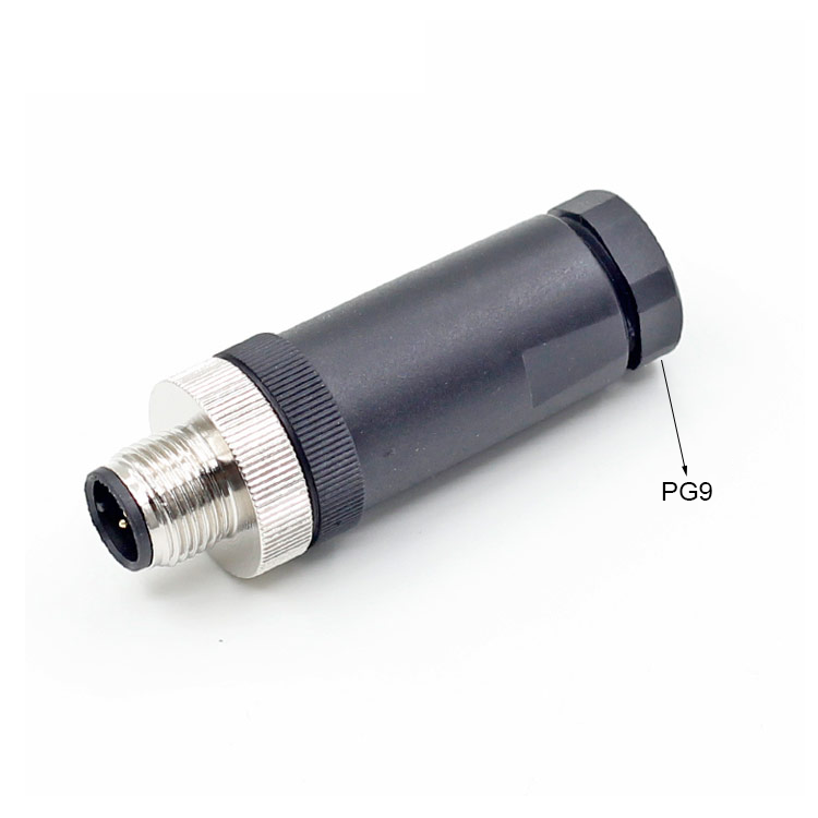 M12 Industriefeld verdrahtbar M12 Sensorstecker 3-poliger Adapterstecker